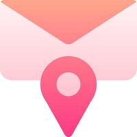 A pink envelope with a pin on it vector