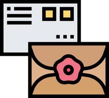 An envelope with a flower and a note inside vector
