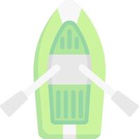 A green and white boat with paddles vector