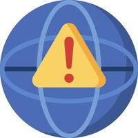 A globe with an exclamation mark on it vector