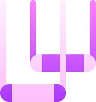 A purple and pink sign with two lines vector