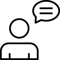 A person with a speech bubble and a speech bubble vector
