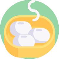 A bowl with three eggs in it vector