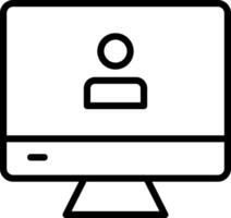 A computer monitor with a person on it vector