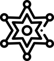 A black and white image of a star with a circle around it vector