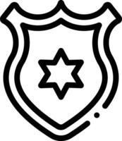A black and white image of a shield with a star of david vector