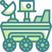 A cartoon vehicle with a satellite on top vector