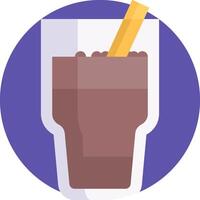 A chocolate milkshake with a straw in it vector
