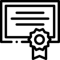 A certificate icon with a ribbon and a computer vector