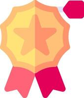 A star badge with a red ribbon vector