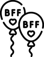 Two balloons with the word bff on them vector