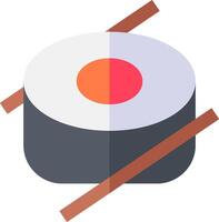 Sushi icon with chopsticks on top of it vector
