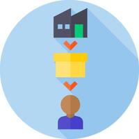 A flat icon of a person and a house with a box vector