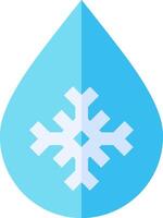 A blue drop with a snowflake on it vector
