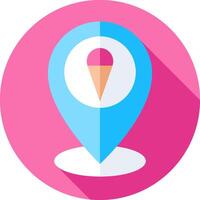 An ice cream cone icon on a map vector