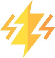 A lightning bolt with two yellow and orange arrows vector