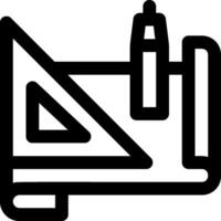 A black and white drawing of a triangle vector