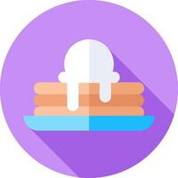 Pancakes with ice cream on top of a plate vector