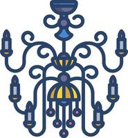 A chandelier with five lights on a white background vector