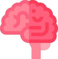 A pink brain with the word brain in the middle vector
