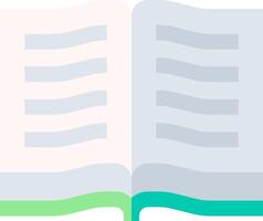 An open book with a green and white border vector
