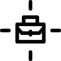A black and white icon of a briefcase vector
