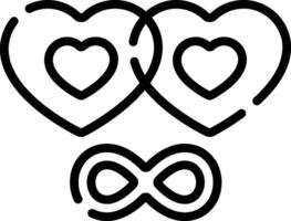 Two hearts with an infinity symbol in the middle vector