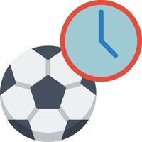 A soccer ball and clock on a white background vector