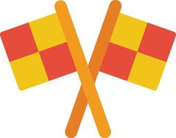 Two crossed flags with red and yellow squares vector