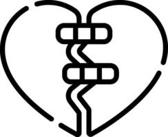 A broken heart with a bandage on it vector