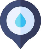 A map pin with a water drop icon vector