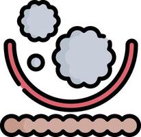 A cloud with a circle and a line vector