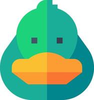 A green duck with orange beak vector