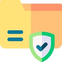 File folder icon with shield and check vector