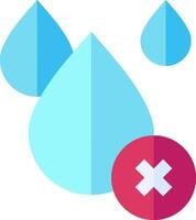 A blue drop with an x and a red cross vector