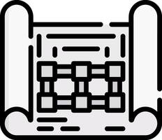A black and white illustration of a scroll vector