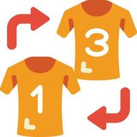 Three shirts with arrows pointing to the number one vector