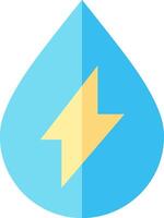 A blue drop with a lightning bolt on it vector