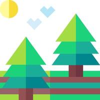A flat design of trees and grass vector
