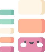 A colorful set of squares with a smiley face vector