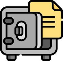 A safe box with a document inside vector