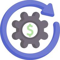 A gearwheel with a dollar sign in the center vector