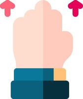 A hand with a fist up and two arrows pointing to it vector