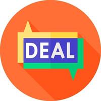 Deal icon with long shadow vector