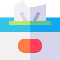 A white box with a paper towel inside vector