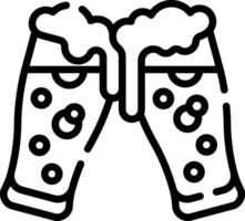 Two glasses of beer with bubbles on a white background vector