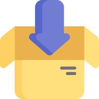 A yellow box with a blue arrow pointing out of it vector