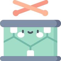 A drum with a smiley face and two sticks vector