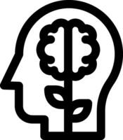 A black and white silhouette of a head with a flower in it vector