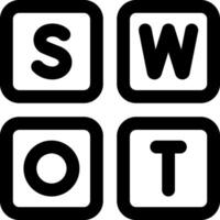 Swot - a word that means strength, power, and wisdom vector